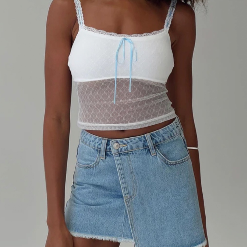 NWT Princess Polly TADEO LACE CAMI TOP WHITE